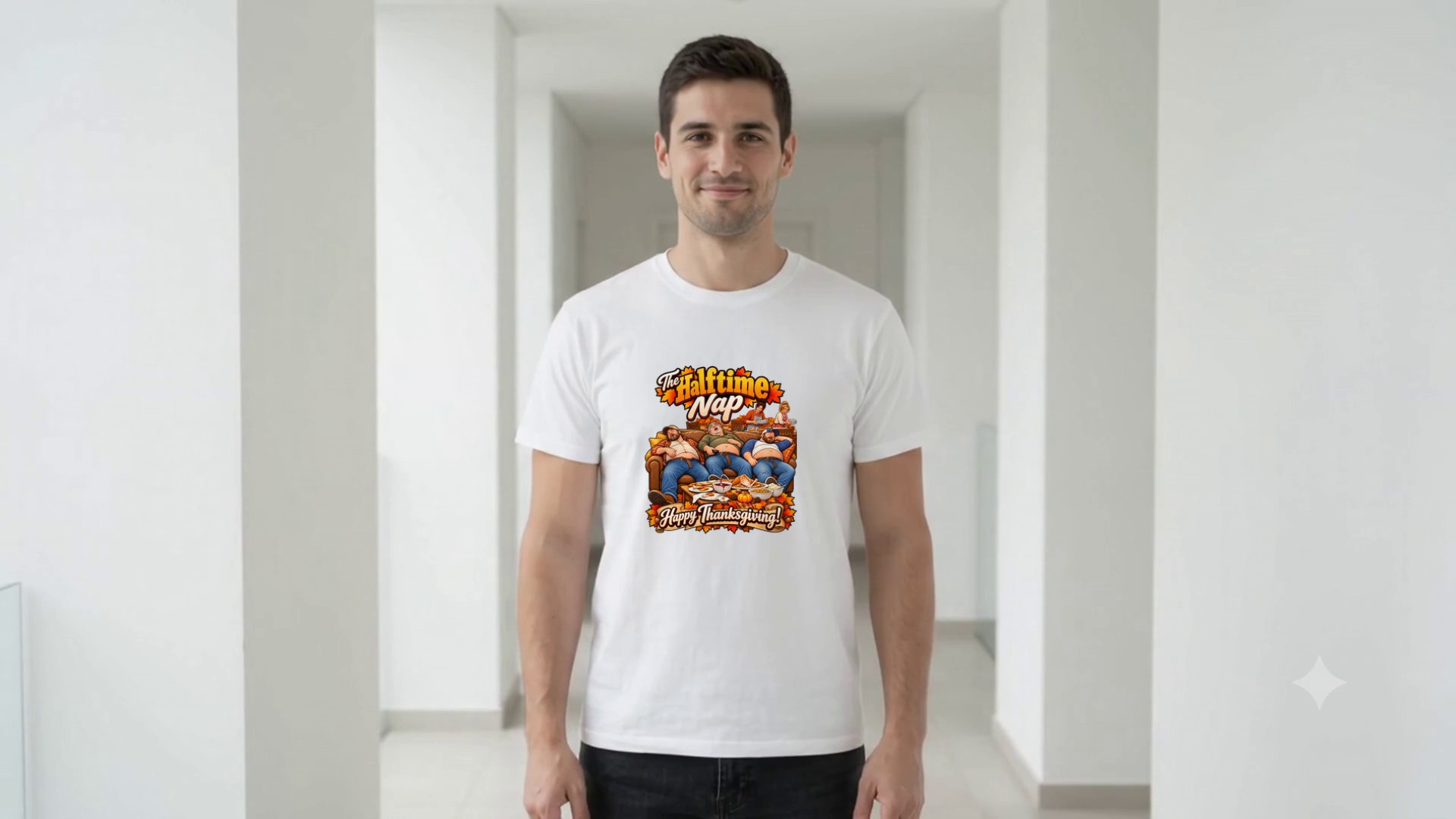 Model wearing the The Halftime Nap T-Shirt